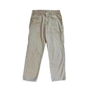 Carhartt Men’s Tan Cargo Workwear Pants 34x32 100% Cotton Loose Fit Straight Leg